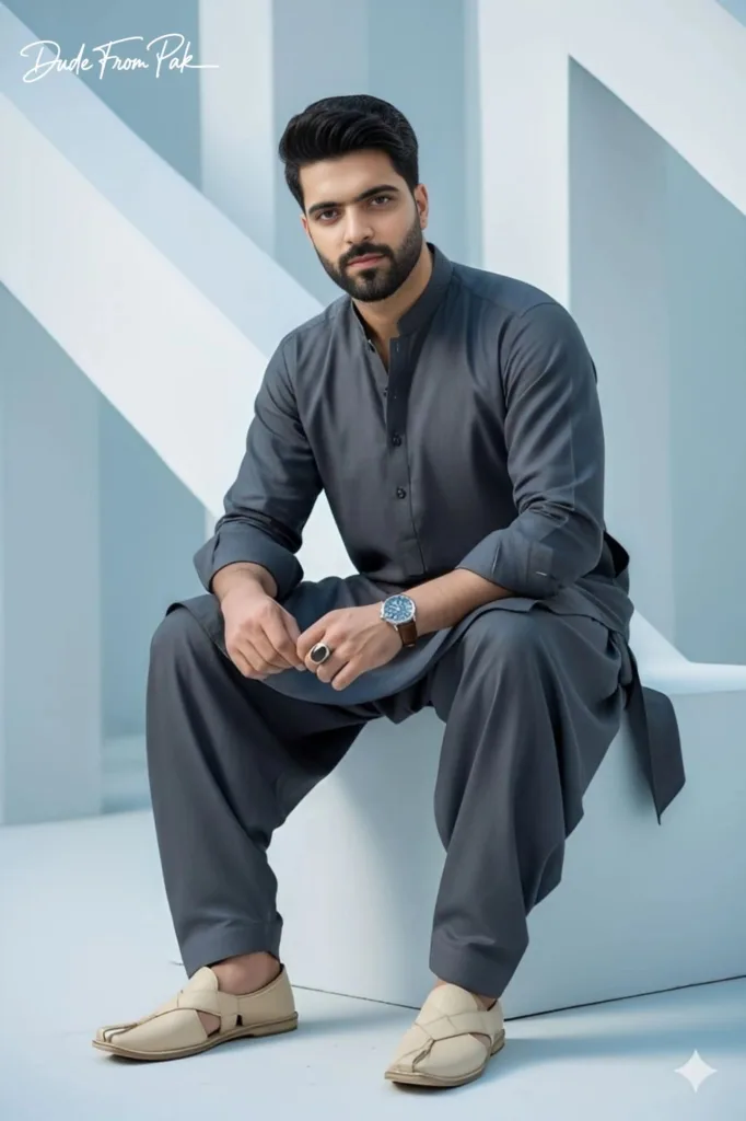 Charcoal Shalwar Kameez Portrait