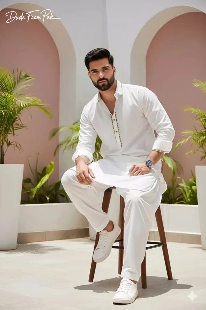 White Shalwar Kameez Portrait