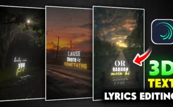 Trending 3D Text Lyrics Video Editing In Alight Motion