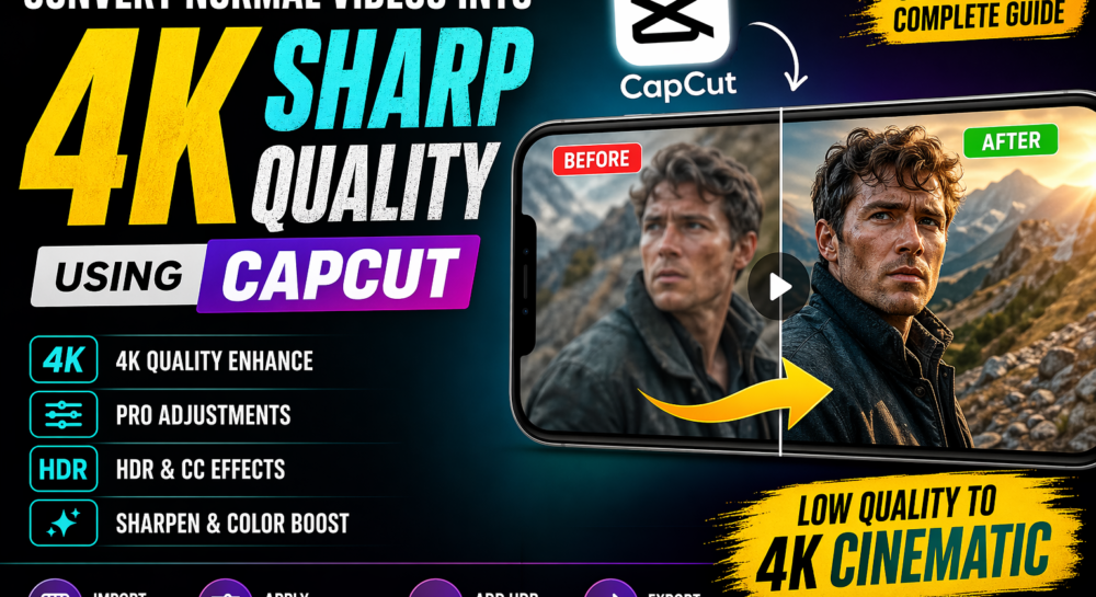 Capcut 4K Cc Sharpen Quality Tutorial | Capcut 4K Cc Editing Tutorial | Enhance Video Quality Capcut