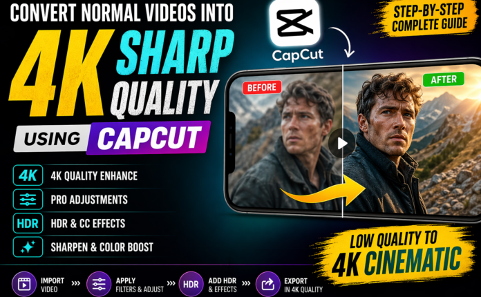 Capcut 4K Cc Sharpen Quality Tutorial | Capcut 4K Cc Editing Tutorial | Enhance Video Quality Capcut