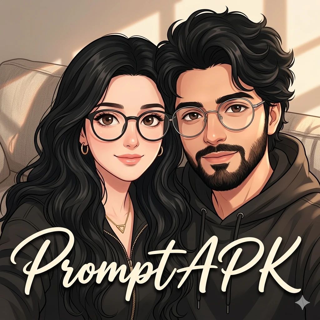 Soft anime couple portrait