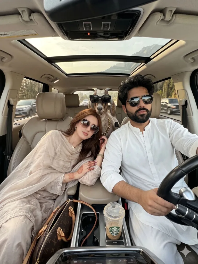 Couple cinematic SUV selfie generated with Gemini AI