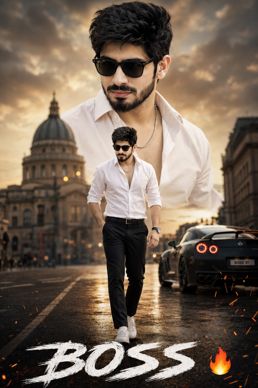 Cinematic BOSS AI Photo Editing Prompt (2026) – Create Viral Movie Poster Portraits