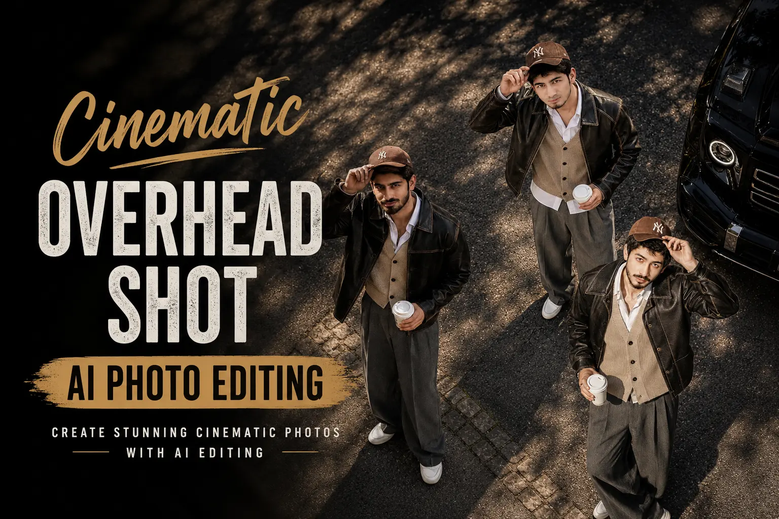 Cinematic Overhead Shot AI Photo Editing